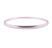 Silvertone Round Textured Edge Bangle Bracelet 2.5" Diameter NWOT