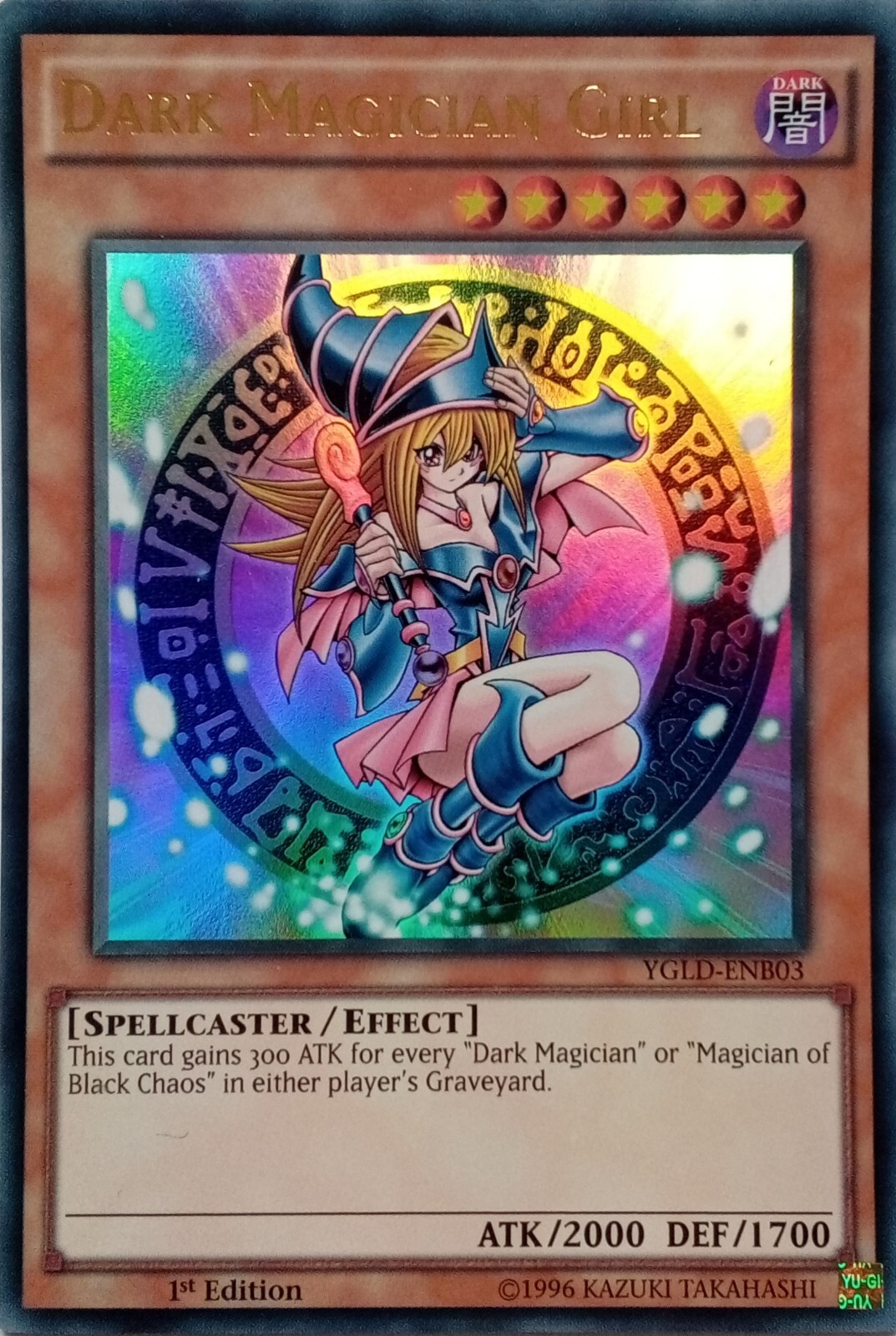 YGLD-ENB03 Dark Magician Girl Ultra Rare 1st Edition YuGiOh Trading Card