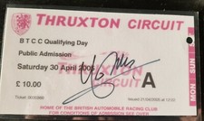 2005 BTTC laminated mint ticket signed by Yvan Muller, Jason Plato, Tom Chiltern