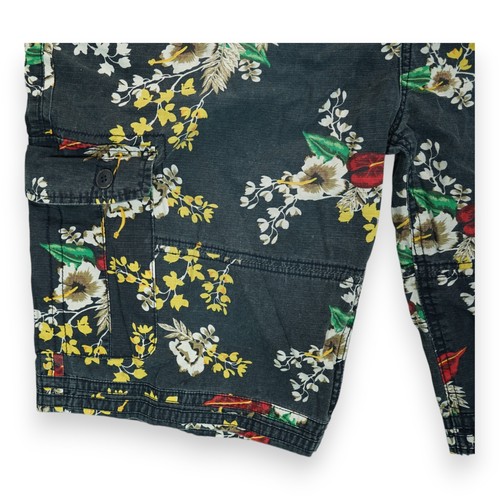 Parish Nation Hawaiian Beach Herren Cargo Shorts geblümt Print Denim Gr. 40 - Bild 4 von 6