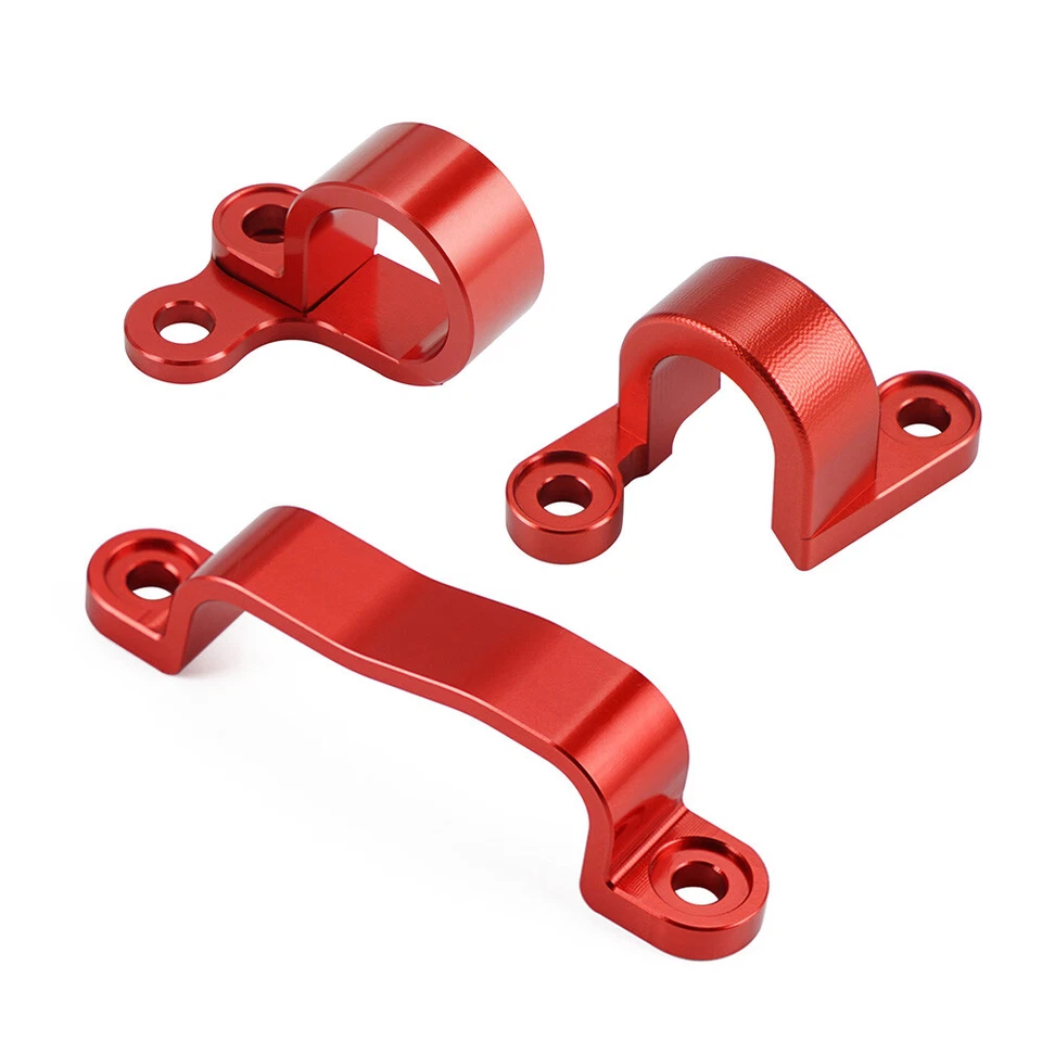 Зажим шланга заднего тормозного троса с ЧПУ для Honda CRF450R 2002-2012 CRF450X 2005-2017 красный - Изображение 4 из 4