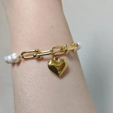 18K GOLD FILLED PAPER CLIP BRACELET LADIES