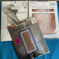 Vintage Hosiery Bundle Lane Bryant  Berkshire Thigh Highs  Pantyhose Queen Sz