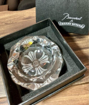 NEW!! MIB! Baccarat Crystal Chrome Hearts ( LARGE) Ashtrays NEW!! MIB! Baccarat Crystal Chrome Hearts ( LARGE) Ashtrays