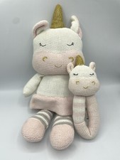 Kenzie Unicorn Knit Pony Horse Plush 15" Stuffed Lovey Living Textiles Rattle