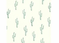 Rasch Textil Tapete Vlies Greenhouse 138898 Cremeweiß TüRkis Stylisch Kaktus