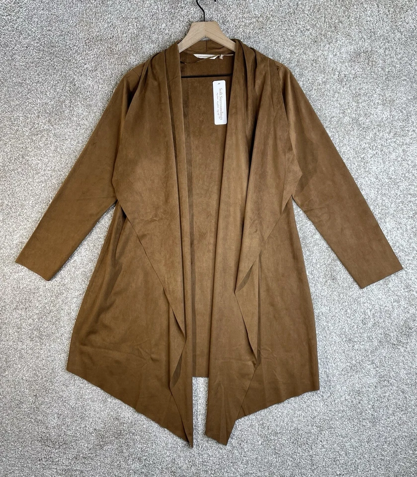 Soft Surroundings Jacket Women's Medium Shape Drape Faux Suede NWT - Image 2 of 4