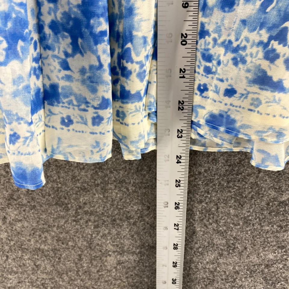 Falda Chaps Mujer 4 Azul Rayas Línea A Midi Forrada Cremallera tiro medio Informal Foto 4 de 4