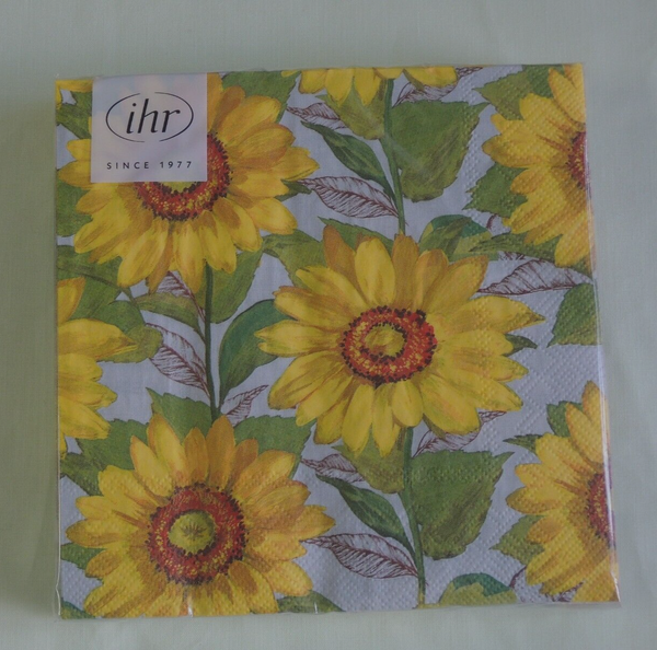 20 Servietten Blumen Sonnenblumen Packung Ovp Motivservietten Ihr Sunflowers Bl-image