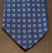 Mark Pendleton For Nordstrom Blue Gold 100% Silk Made In Italy