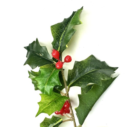 SET OF 3 Artificial Holly Tree Branches with Red Berries Christmas Winter Decor - Picture 7 of 7
