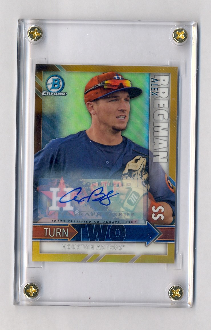 2016 ALEX BREGMAN & DAZ CAMERON2016 BOWMAN CHROME GOLD REFRACTOR AUTO RC #1/50