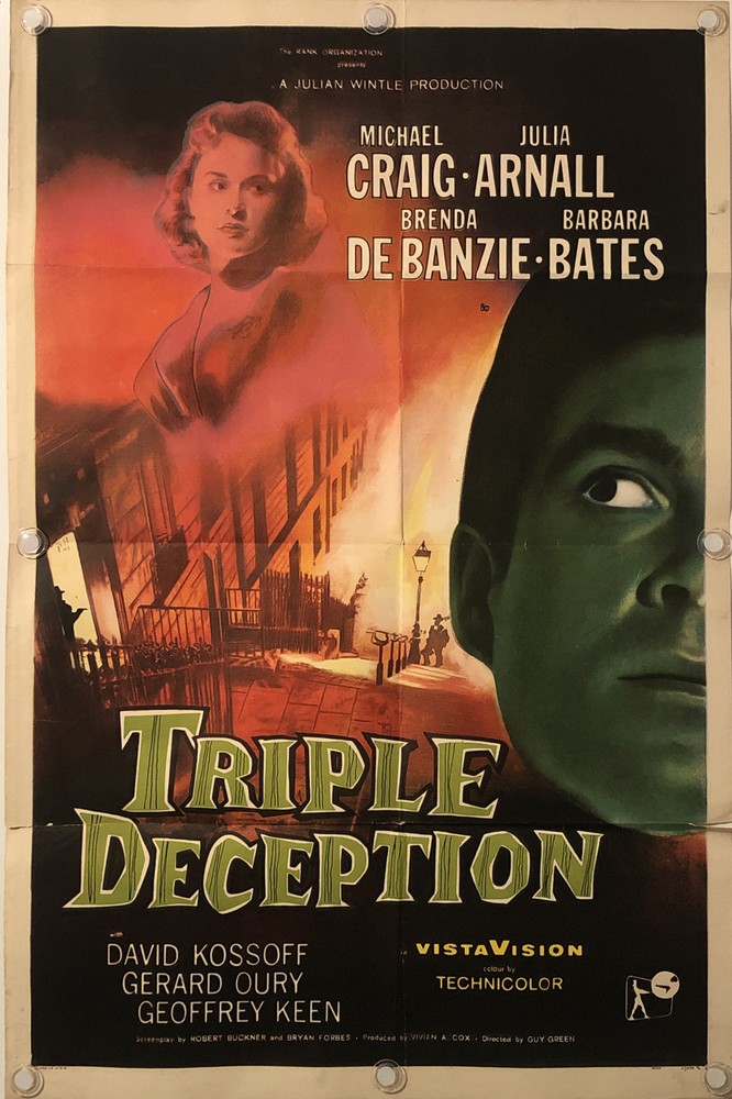 TRIPLE DECEPTION Original One Sheet Movie Poster - 1957