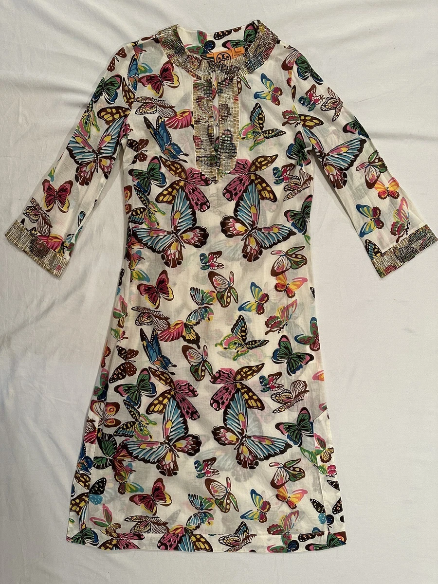 Tory Burch Butterfly Embellished Beaded Dress Size 2 eBay