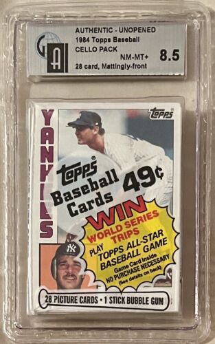 1984 Don Mattingly Rookie Topps Baseball Unopened Cello Pack Gai 8.5 Yankees - Picture 1 of 2