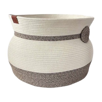 GROSSER BAUMWOLLSEIL AUFBEWAHRUNGSKORB GEFLOCHTEN WÄSCHE ORGANISER FÜR KLEIDUNG UND SPIELZEUG