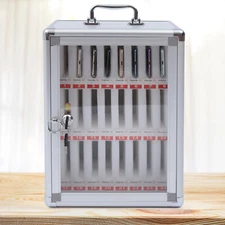 24-Slot Lockable Cell Phone Storage Cabinet with Clear Pocket Chart