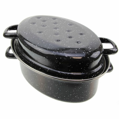 GSW Gänsebräter oval 34 cm - 5,7 Liter mit Chromring INDUKTION Bräter