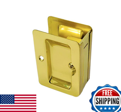 QCAA Premium Solid Brass Rectangular Pocket Sliding Door Pull Passage Func