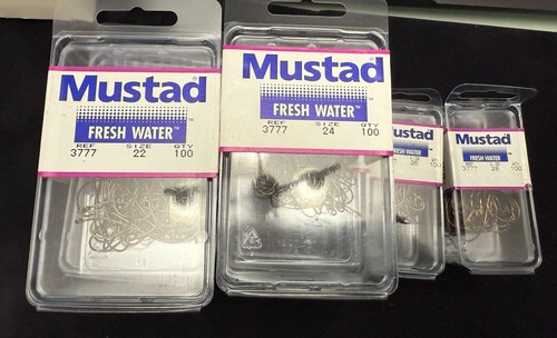 Vintage Mustad 3777 Fresh Water  Salmon  Fly Hooks - Foto 1 di 6