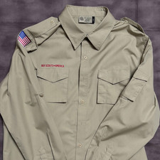 --- Boy Scouts BSA: Men's Adult LONG SLEEVE Shirt XL ; No Patches ---