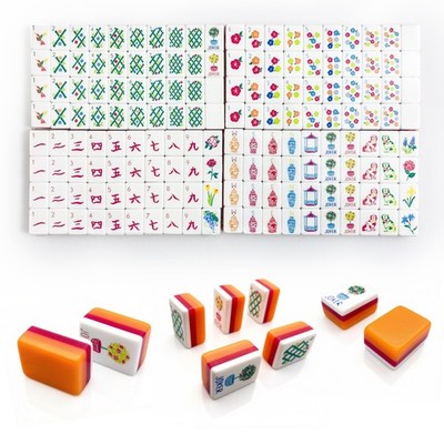 Bright Layered Mahjong Tile - American Style 160 Tile - Vitality Orange New