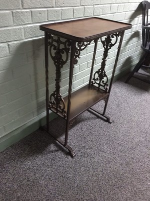 RARE ANTIQUE VTG ORNATE CAST METAL AQUARIUM STAND SIDE TABLE 28 1