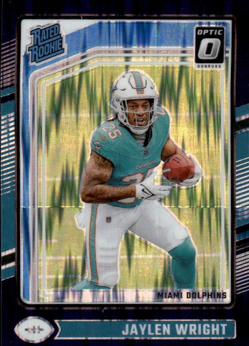 2024 Donruss Optic Jaylen Wright #249 Purple Shock Miami Dolphins 32A