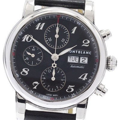 MONTBLANC 7201 Meisterstück Chronograph Day-Date Men's Watch From Japan G0622