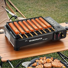Portable Hot Dog Grill Cooker Machine Sausage Gas Cooker Stove with Eight Orbits