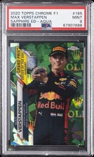 2020 TOPPS CHROME FORMULA 1 SAPPHIRE EDITION AQUA MAX VERSTAPPEN 53/99 PSA 9