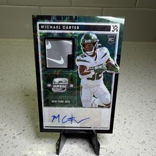 Contenders Optic Michael Carter Nike Logo Patch Black Scope Prizm RC Auto /10