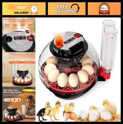 Automatic Egg Incubator with Humidity Control & Turning for Chickens, Ducks, Qua