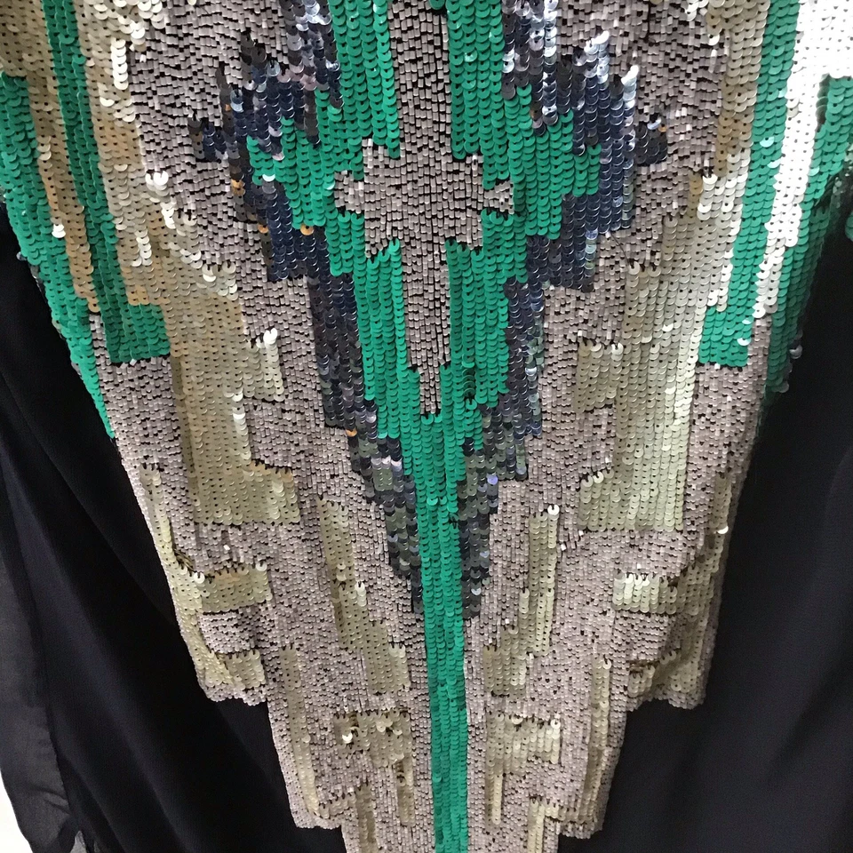 T-Bags Los Angeles Black Top Gold Sequins Est Sz S 10 8 Blouse Lined As New - Image 4 of 4