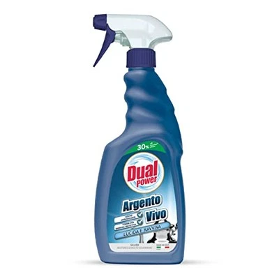 Dual Power, Pulitore Specifico Argento Vivo, Detergente Liquido Ideato per
