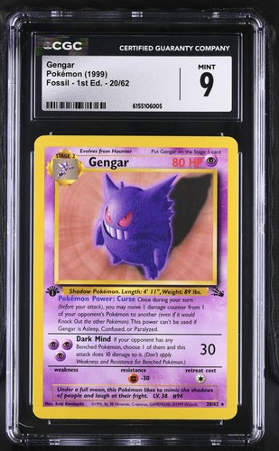 Gengar (1st Edition) graded CGC 9 for sale on eBay