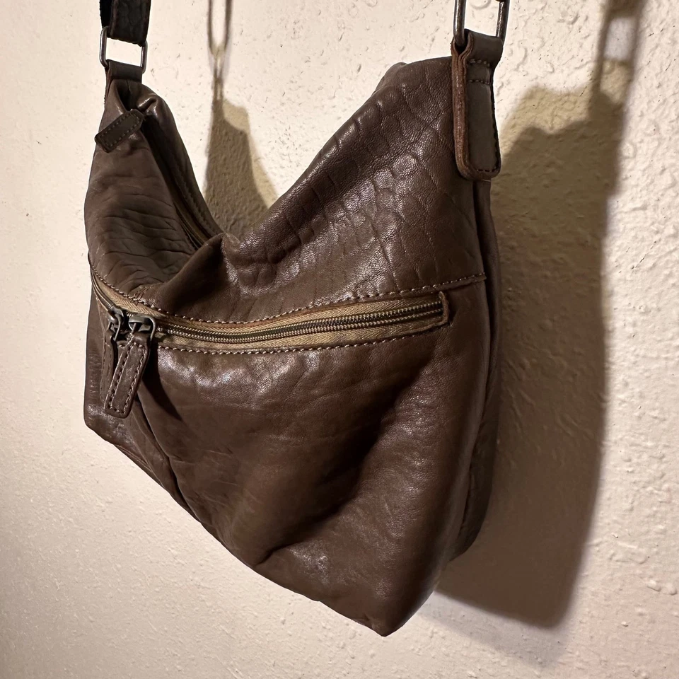 Bolso de Hombro Jack Georges Cuero Suave - Bandolera Hobo Marrón Clásico Foto 3 de 4