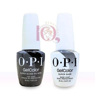 OPI GelColor Super Gloss No Wipe Top & Base Duo Intelli-Gel Tech 15mL/0.5 Fl.oz
