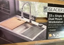 Glacier Bay All In One kitchen sink 33  Drop-In Single Bowl Stainless Sink