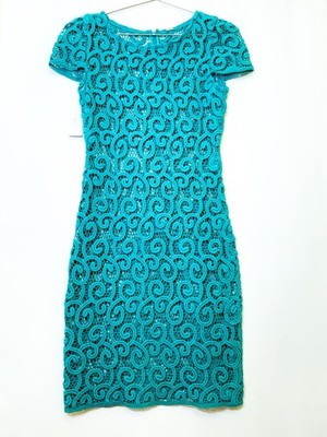 Sz Small US 2   Elie Tahari Dress Turquoise Hollow Cotton Beach Ocean Blue