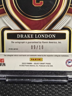 2022 Panini Select - Rookie Signatures Drake London Gold Prizm /10