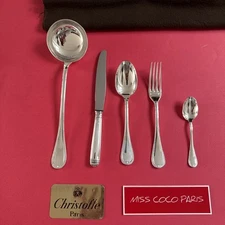 49 Piece Christofle Malmaison Cutlery Set Very Good Condition Silver Plated Box