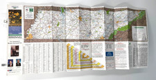Tennessee US Travel Map 1996 Road Tourism Map 17" x 38" Vintage
