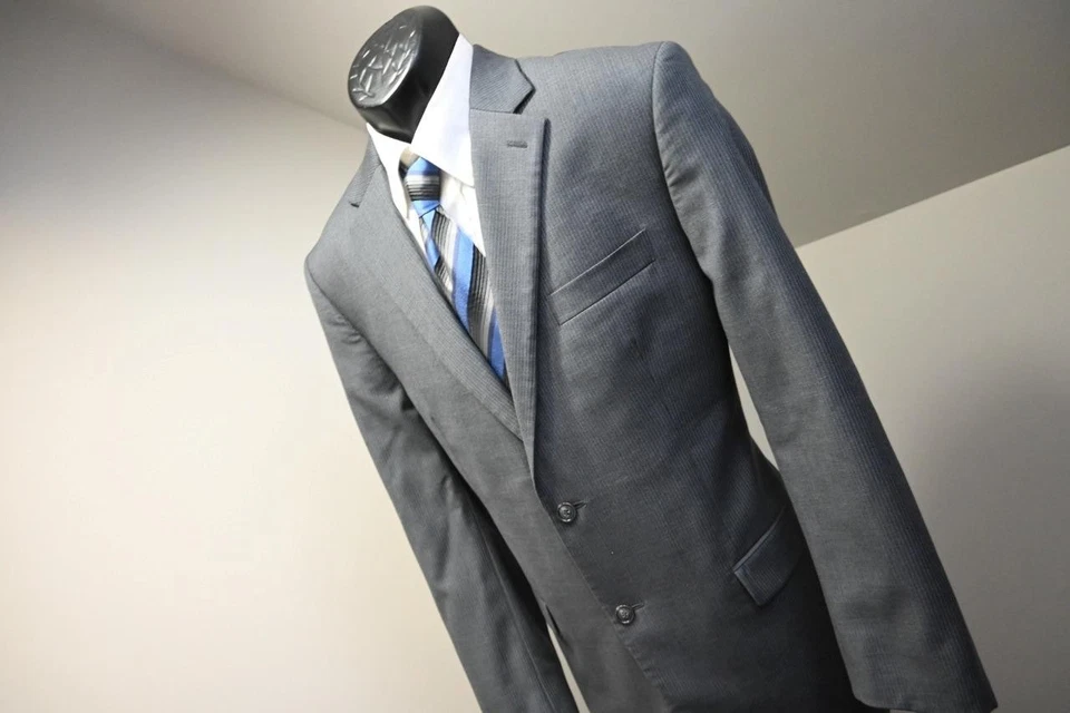 Donald J. Trump 100% Wool Gray Striped Suit Pants Jacket Mens Sz 36 x 32 42 L - Image 2 of 4