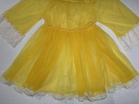 Vintage 1960s Mini Babydoll Peignoir Lingerie Top Lace Trim Medium BELLE SMITH