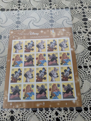 The Art Of Disney Collectible Stamps 4 Designs 20 Per 5 Sheets.37/.37/.37/.41/42 - Picture 8 of 9