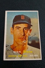 1957 Topps -#381 DEAN STONE Signed Autograph Red Sox NM-MT 