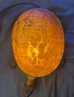 Vintage 90s Turtle Gold Accent Lamp Amber Glass Shell Night Light