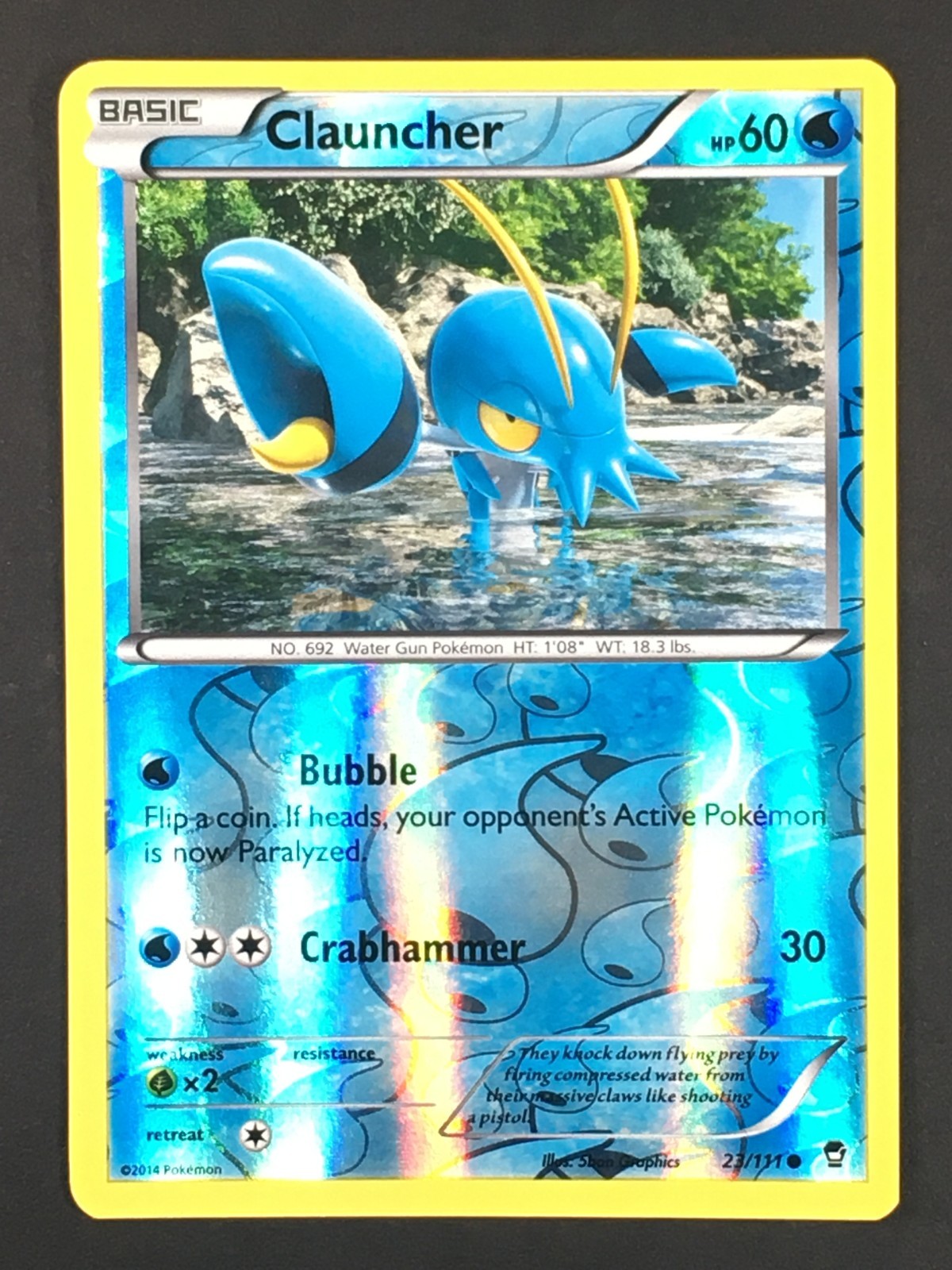 Pokemon TCG Clauncher 23/111 XY Furious Fists Reverse Holo Common LP