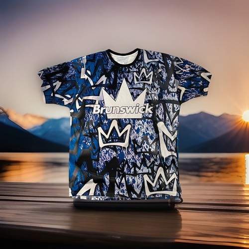 Sale Brunswick Graffiti Crown Bowling Jersey Size 2XL Last Name "KING"